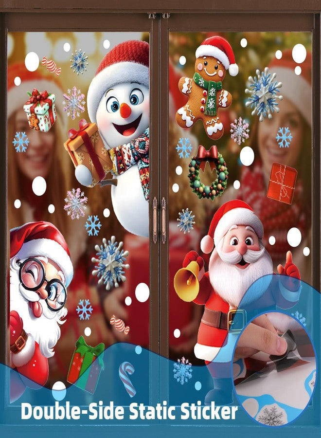 BharatBazaar Christmas Window Stickers, 263Pcs Christmas Window Decorations, Snowflake Stickers for Home, Living Room, Office, Party, Church Decoration, Xmas Decor - Image 4
